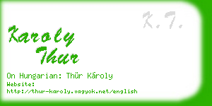 karoly thur business card